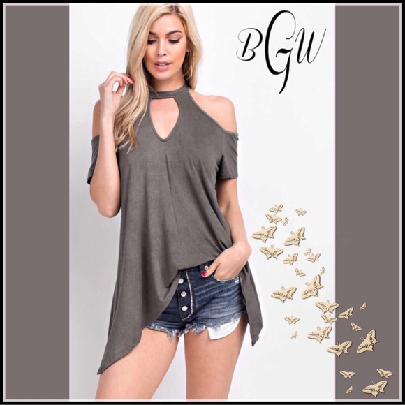 LAST 2🌺🆕5⭐️Fav Pigment Cold Shoulder Top - Picture 2 of 7